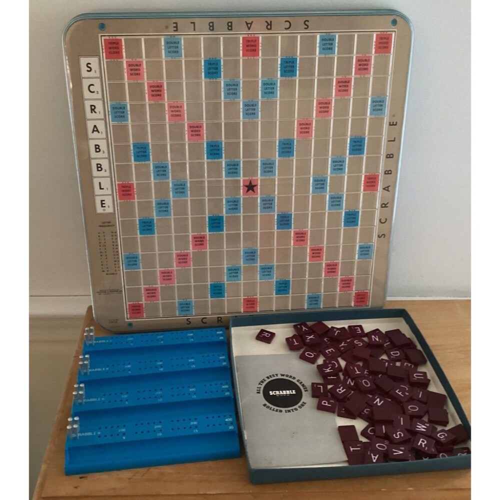 Scrabble Vintage 1954 Selchow & Righter  Deluxe Edition Turntable Complete